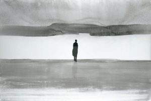 Gao Xingjian 2004 l'attente encre sur papier de riz 146x207