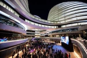 Zaha Hadid's undulating Soho Galaxy now lights up the night on Beijing's second ring road.
