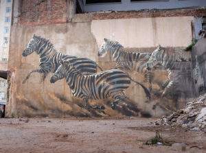 Faith 47, Zebres dans la ville, 20 15, Johannesburg Afrique du Sud