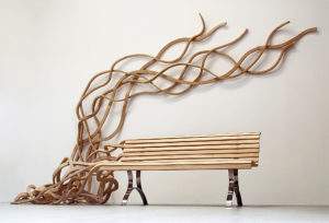 Pablo Reinoso, 2010, banc spaghetti, bois