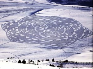 Simon Beck, 2012, dessin sur neige, Les Arc, Savoie