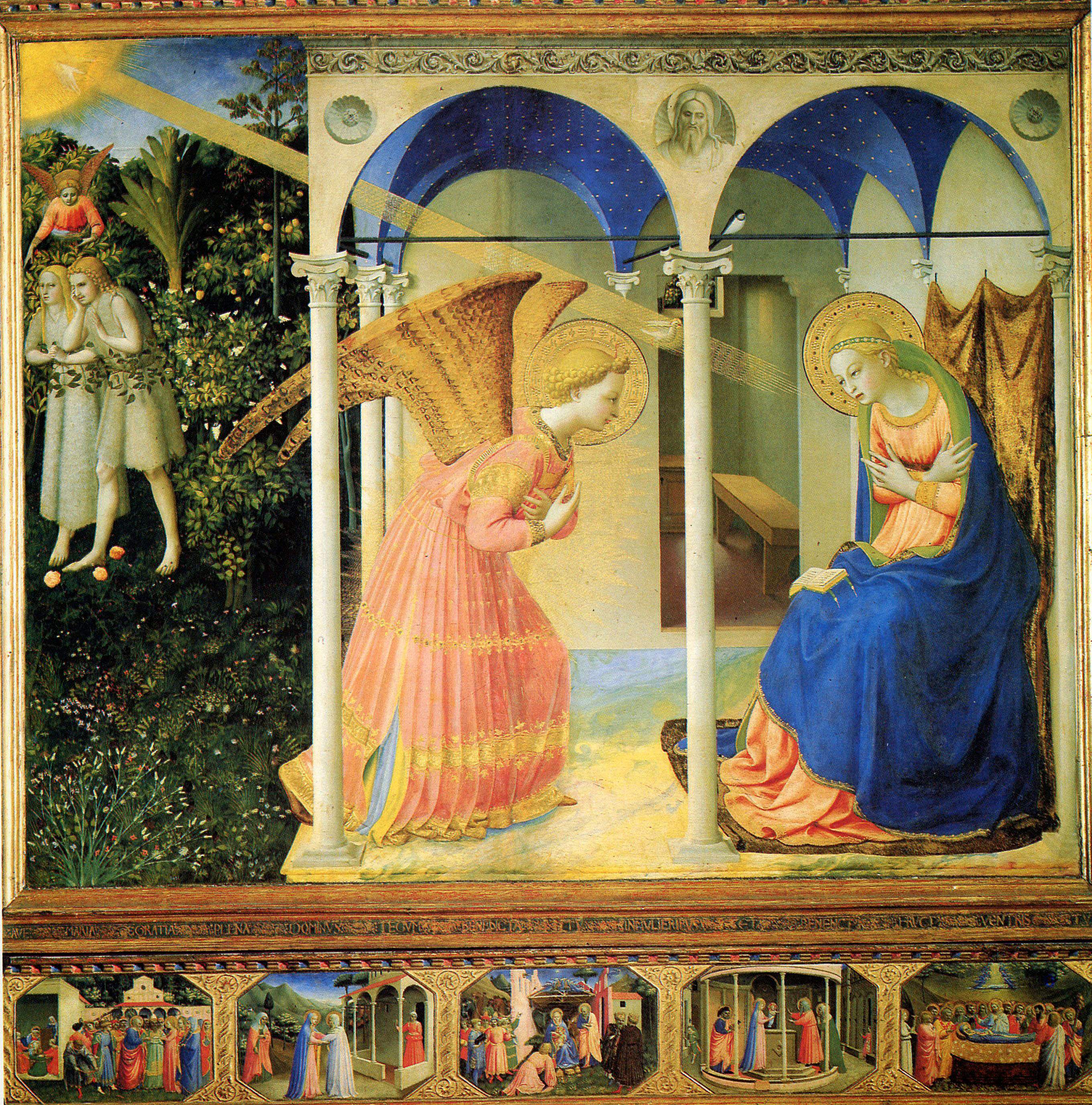 Fra Angelico, annonciation, vers 1430, det rempe sur bois, 194x194, Prado, Madrid