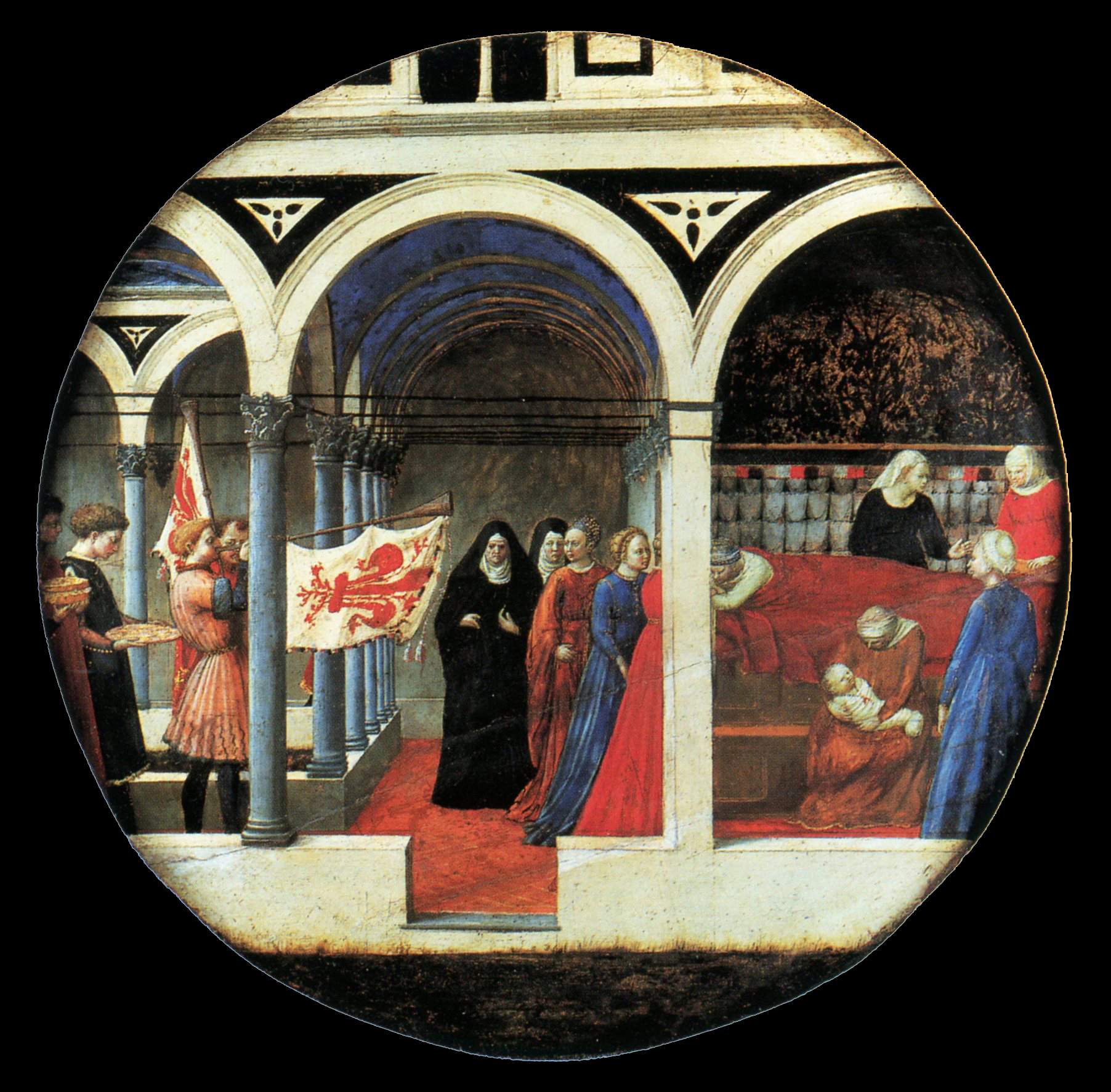 Masaccio, plateau d'accouchée, v1420 peuplier 56cm GG Berlin - Copie