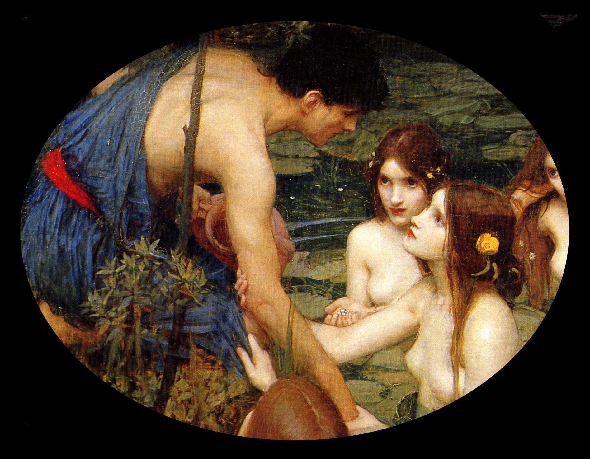 Waterhouse, Hylas et les nymphes, 1896, détail