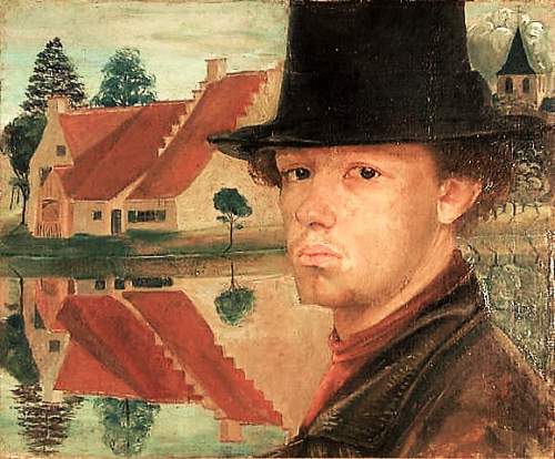 2 Gustave van de Woestyne, 1881-1947, autoportrait, 1900, ht, CP