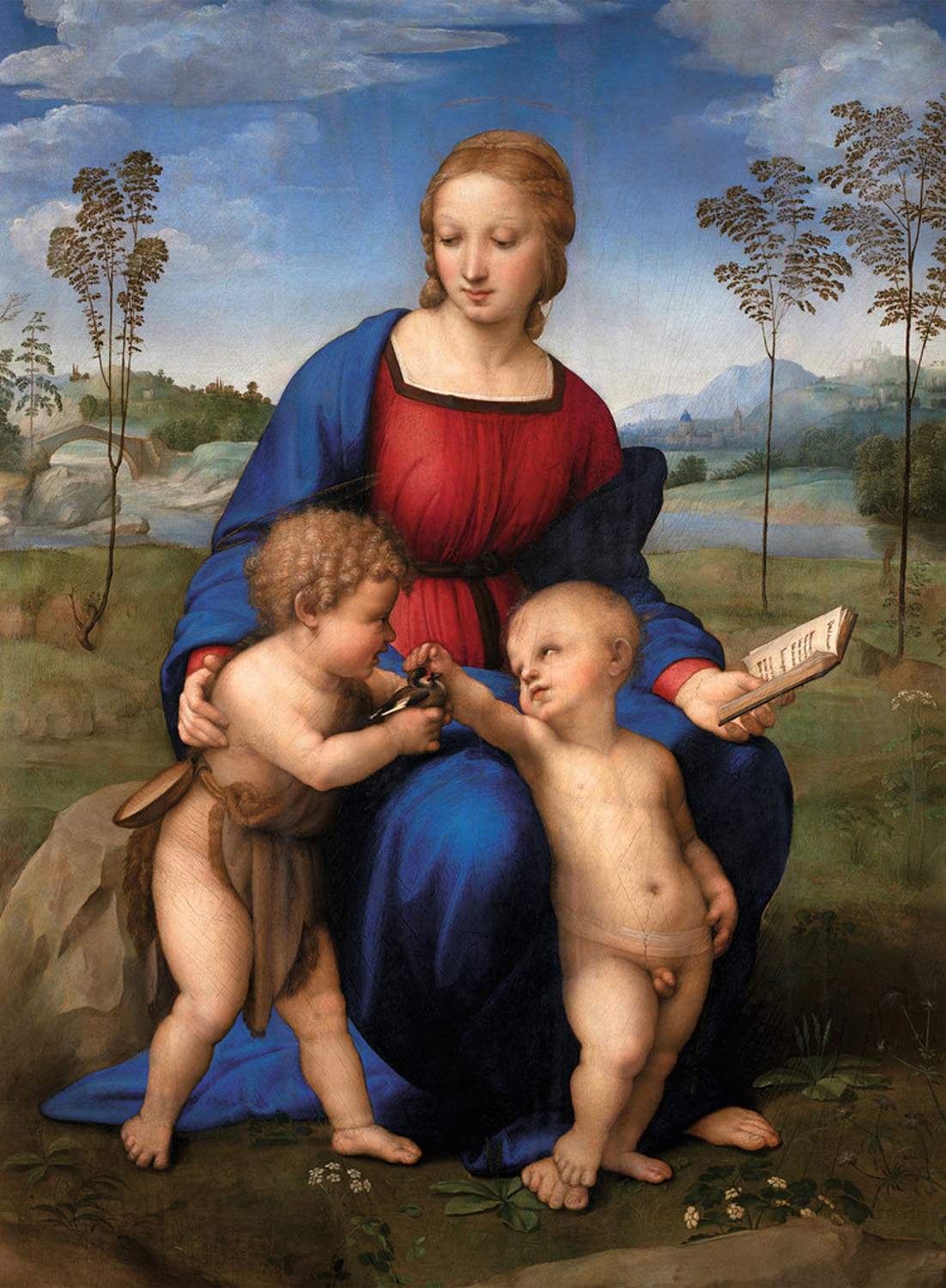 Raphaël, 1483-1520, Madone au chardonneret, 1505-1506, détrempe sur bois, 107x77, Offices Florence